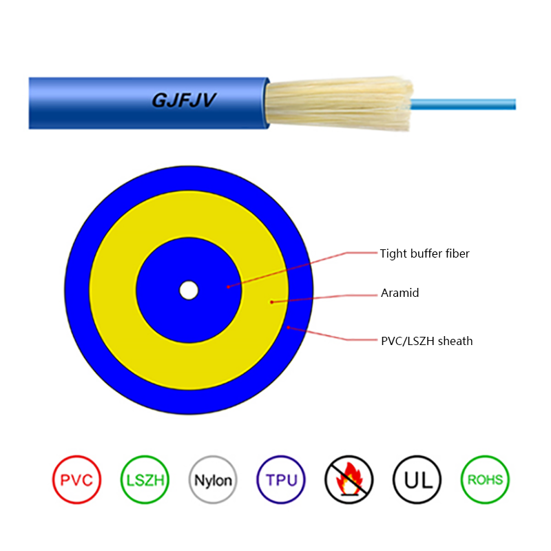 Kabel Optik Kawat Pelompat Teras Tunggal Dalaman GJFJV